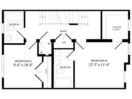 Crownsville Townhouse Floor Plan Second Floor